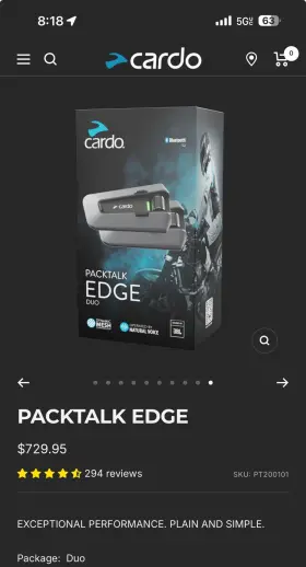 Cardo 082883184317 Packtalk Edge Duo