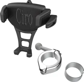 50354 Ciro Phone Holder - Constrictor Black Chrome Fits 1-1/8 Inch 1-1/4 Handlebar