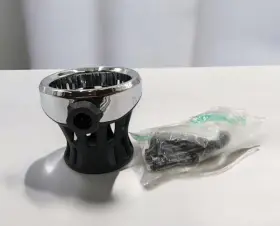 50411 Ciro Drink Holder Perch Mount Chrome Plated And Rubber Black Finish Untested