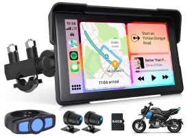 Stp6usebm2 Eonon 7 Inch Ips Motorcycle Gps Wireless Portable Carplay Android Auto Waterproof 4k Tpms