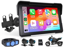 Stp6usebm3 Eonon 7 Inch Portable Motorcycle Wireless Apple Carplay Android Auto Gps Navigator 4k Tpms