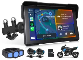 Stp6usebm5 Eonon P6 Motorcycle Gps Wireless Portable Carplay Android Auto Waterproof 4k Dvr