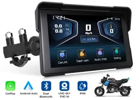Stp6usebm6 Eonon 7 Inch Motorcycle Carplay Android Auto Touchscreen Gps Navigator 4k Tpms Splitscreen