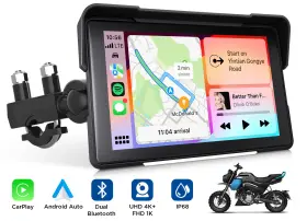 Stp6usebm7 Eonon 7 Inch Motorcycle Navigator Wireless Carplay Android Auto With Camera &tpms 4k