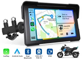 Stp6usenm1 Eonon P6 Motorcycle Navigator Wireless Carplay Android Auto 4k With Dual Camera