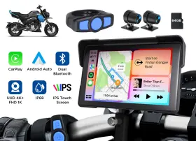 Stp6useum1 Eonon Portable Wireless Carplay Navigator For Motorcycle Android Auto 7 Inch Waterproof 4k