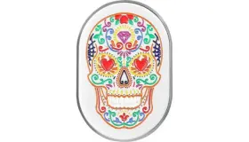 Fd30-ac-ss-lt Figurati Designs Rear Fender Antenna Cover Left Sugar Skull Chrome