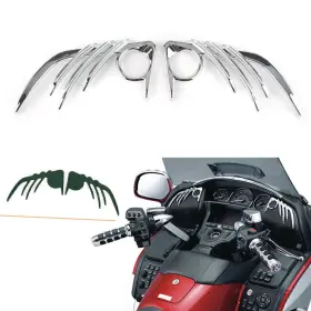 Flashbuyeasy 550750898841 2pcs Front Rear Speaker Top Trim Chrome Fit Honda Gl1800 And F6b 2006-2017 Motor