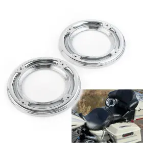 Fortodayy 665897163858 Rear Speaker Accent Cover Trim Fit Harley Road Street Tri Electra Glide Chrome