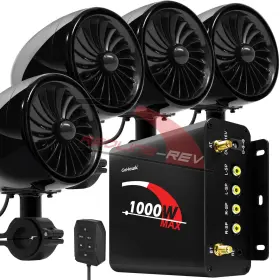 1000w Gohawk Mp198 Amp Motorcycle Waterproof Bluetooth Stereo 4 Speakers Audio Mp3 System Atv