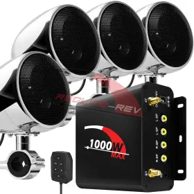 1000w Gohawk Mp251 Amp Waterproof Bluetooth Motorcycle Atv Stereo 4-ch Speakers Audio System