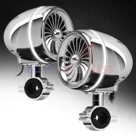 S4l187 Gohawk Waterproof Bluetooth Motorcycle Stereo Led Speakers Audio System Harley Chrome