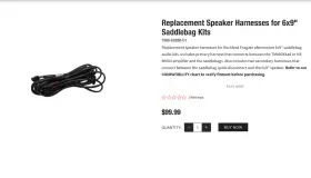 45565 Harley-davidson 14-23 Wiring Harnesses For Rockford Fosgate 6x9 Inch Saddlebag Speaker