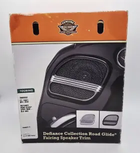 76000691 Harley-davidson 15 Inch Road Glide Defiance Black Ano Speaker Grilles Covers Nos Oem