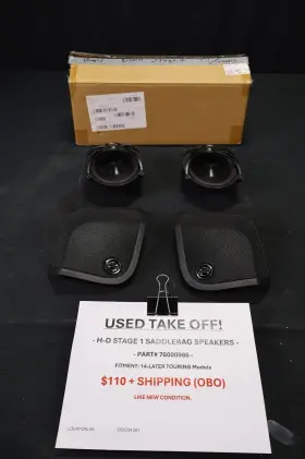 76000986 Harley-davidson 14-24 Touring Stage I Boom Audio Saddlebag Lid Speakers