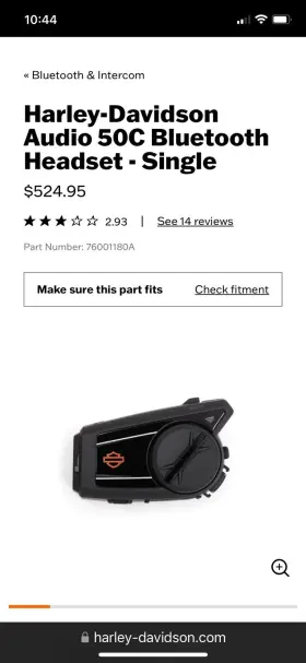 76001180 Harley-davidson Hd Audio 50 Cc Bluetooth Headset