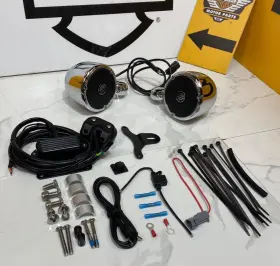 76262-08a Harley-davidson 46162 Oem Boom Audio Cruise Amp Speaker Kit Chrome