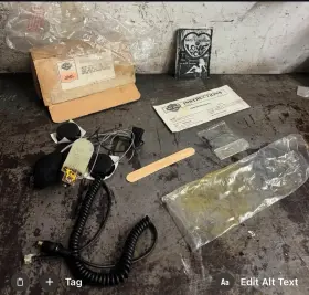 77077-87 Harley-davidson Nos 1980s H-d Flh Models Helmet Headset With Bits And Manual For Cb Radio Package
