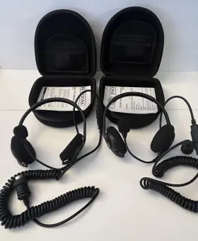 J05474 Harley-davidson Lot Of 2 Boom Audio Half Helmet Music And Com Touring Headsets