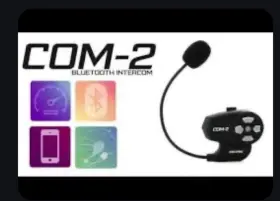 Com-2 Hawk Wireless Set Of 2 Motorcycle Helmet Bluetooth Intercom Systems - New