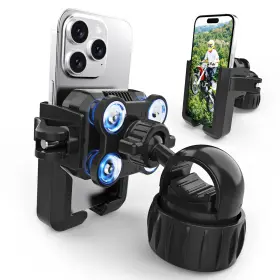 Heallily 21773485 Motorcycle Phone Mount With Vibration Dampener - No Block Camera 1s Black