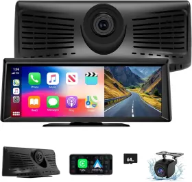 Cp08 Hieha 8.1 Wireless Carplay Portable Screen With 2k Dash Cam For And Android Auto