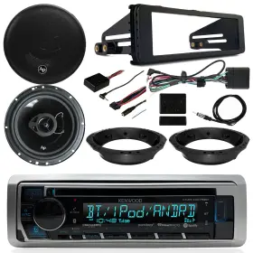 Kenwood-audiopipe-metra-enrock 728120514299 Receiver Speakers Thumb Controls Harley Davidson Dash Kit