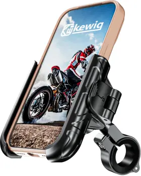 M8sp Kewig Motorcycle Phone Mount With Suitable For 5.4 Inch - 7.2 Smartphones Black