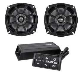 10ps52504 Kicker A645 5.25 Inch Harley Davidson Motorcycle Speakers Bluetooth Amp Control