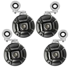R-2db402-240kmmtes Kicker-polk Audio 4 Inch 135w 2-way Marine Speakers Qty With 4x Black Tower Enclosures