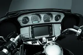 Kuryakyn 191209019822 Deluxe Tri-line Stereo Trim Kit 14-up Touring Models Chrome