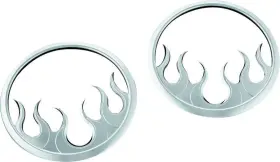 Kuryakyn 191209021689 Flame Speaker Grills For 14-up Touring Models Chrome