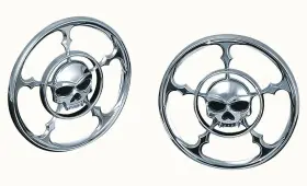 3787 Kuryakyn Front Zombie Chrome Speaker Grills