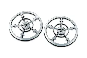 7373 Kuryakyn Chrome Zombie Front Fairing Speaker Grills For Harley Flh/t 14-17
