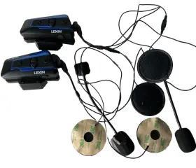 B4fm Lexin 10 Riders Motorcycle Headset Bluetooth Helmet Intercom Dual Pack