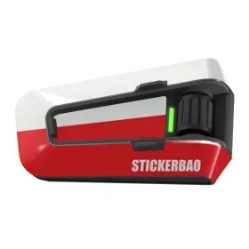 Bmhcscardopett001x2pn001 Mc Motoparts Glossy Protective Vinyl Stickers 2 Pcs White Red For Cardo Packtalk Edge