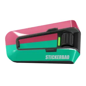 Bmhcscardopett002x2pn001 Mc Motoparts Glossy Protective Vinyl Stickers 2 Pcs Pink Green For Cardo Packtalk Edge