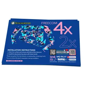 Cscardofcx39x2gsuspn001 Mc Motoparts For Cardo Freecom 4x 2x Intercom Protective Wrap Sticker X2 Aqua Geometric