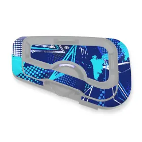 Mc1cscardofcx32x2pn001 Mc Motoparts For Cardo Freecom 4x 2x Protective Cover Decal Sticker 2 Pcs Blue Grid