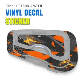 Rmcscardofcx12x2mm5001 Mc Motoparts For Cardo Freecom 4x 2x Headsets Protective Wrap Sticker X2 Orange Geometric