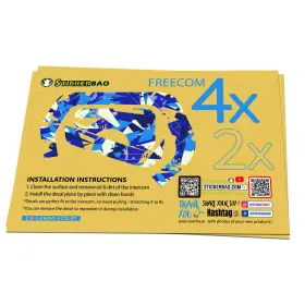 Rmcscardofcx51x2mm5001 Mc Motoparts For Cardo Freecom 4x 2x Headsets Protective Wrap Sticker X2 Blue Vibrant