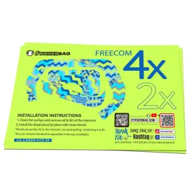 Rmcscardofcx55x2mm5001 Mc Motoparts For Cardo Freecom 4x 2x Headsets Protective Wrap Sticker X2 Blue Yellow Line