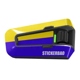Rmcscardopett003x2mm5001 Mc Motoparts Glossy Vinyl Wrap Sticker Cover X2 Tt003 Yellow Blue For Cardo Packtalk Edge