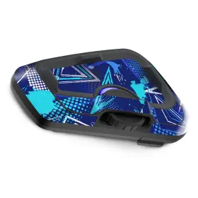 Tu-cscardofcx32x2tfu60101t001 Mc Motoparts For Cardo Freecom 4x 2x Protective Headset Decal Sticker X2 Blue Grid