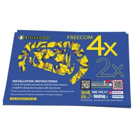Tu-cscardofcx52x2tfu60101t001 Mc Motoparts For Cardo Freecom 4x 2x Protective Headset Decal Sticker X2 Yellow Sunburst