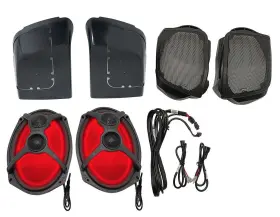 Memphis 702588006848 Audio Mx14hdlidkit Harley Davidson Oem Plugnplay 6x9 Saddle Bag Speakers