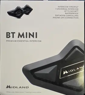 Ipx6 Midland 046014114111 Bt Mini Motorcycle Bluetooth Rider Helmet Intercom System 2 Pack