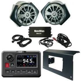 Rzr-na30c-nrz7pk-dk30 Navatlas Na30c Powersports Receiver 6.5 Inch Powered Speaker System Amp Dash Kit