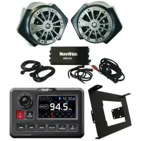 Rzr-na30c-nrz7pk-dk30s Navatlas Na30c Marine Receiver 6.5 Inch Powered Speaker System With Amp Dash Kit