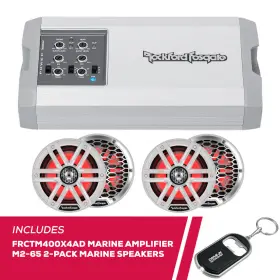 Frctm400x4adb8 Rockford Fosgate Rfrb Frctm400x4ad Marine Amplifier With 2-pack M2-65 Speakers